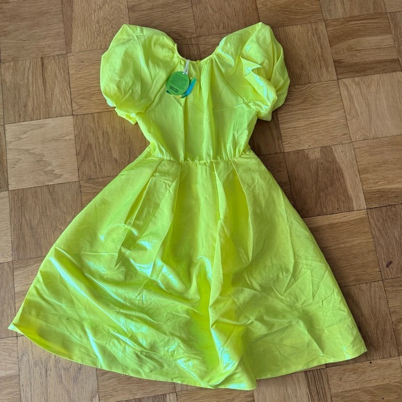 NWT Christopher John Rogers for Target Medium Yellow Neon Dress Missing Belt - Picture 2 of 8